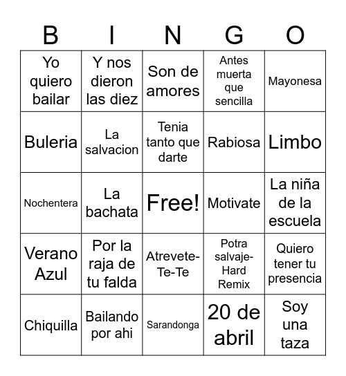 SAN TIBURCIO Bingo Card