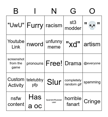 slendytubbies discord server Bingo Card