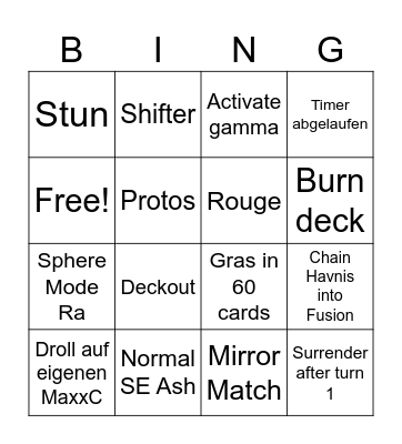 TeamMillenium Bingo Card