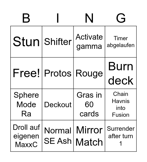 TeamMillenium Bingo Card