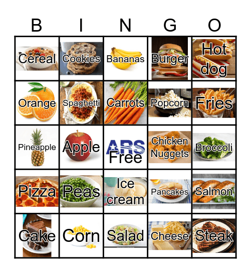 Food Bingo Card