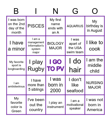 COUNSELOR BINGO Card