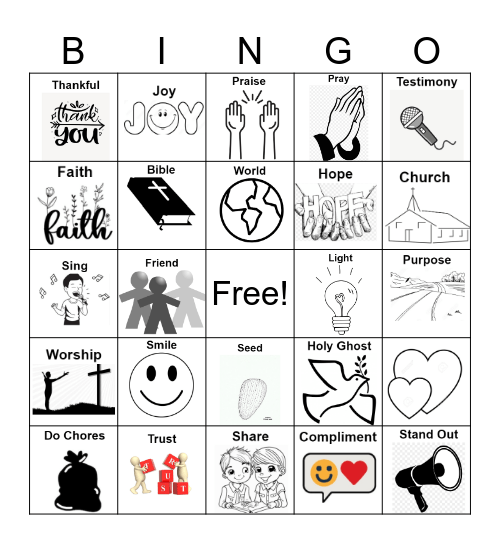 Faith - Hope - Love Bingo Card