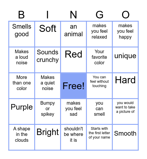 Find Something That (is)..... Bingo Card