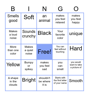 Find Something That (is)..... Bingo Card