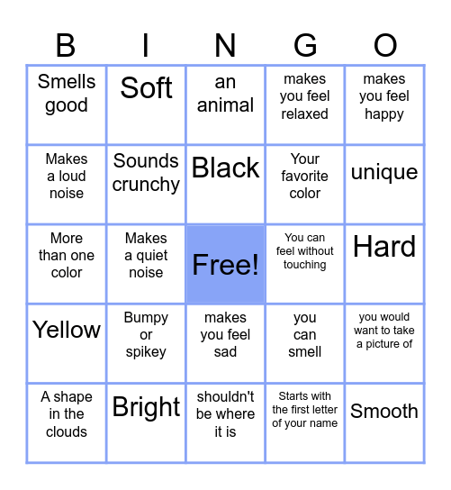 Find Something That (is)..... Bingo Card