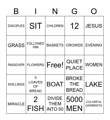 Jesus Feeds the 5000 Bingo Card