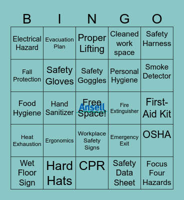 Workplace Safety Bingo Card