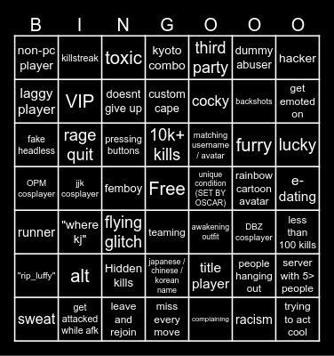 108787 Bingo Card