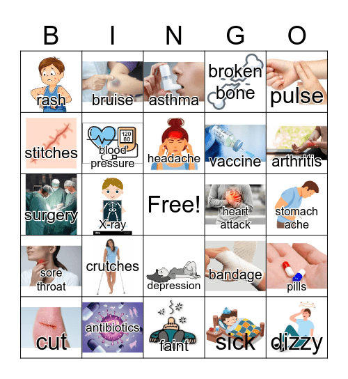 Going to the Doctor Bingo Card