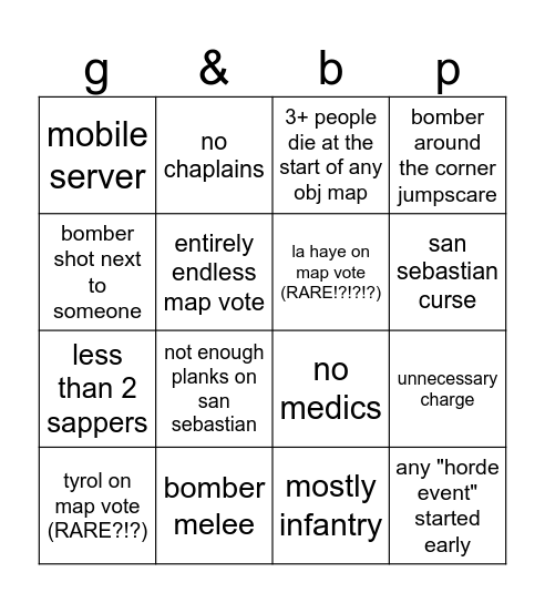 guts and bingopowder Bingo Card