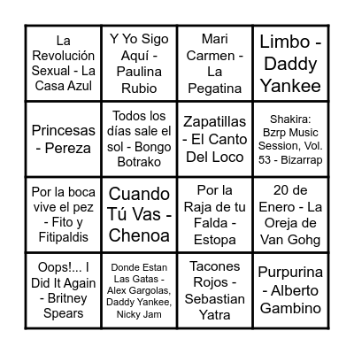 BINGO MUSICAL BARRACONS 2024 Bingo Card