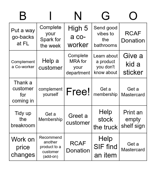 REI Ithaca Bingo Card