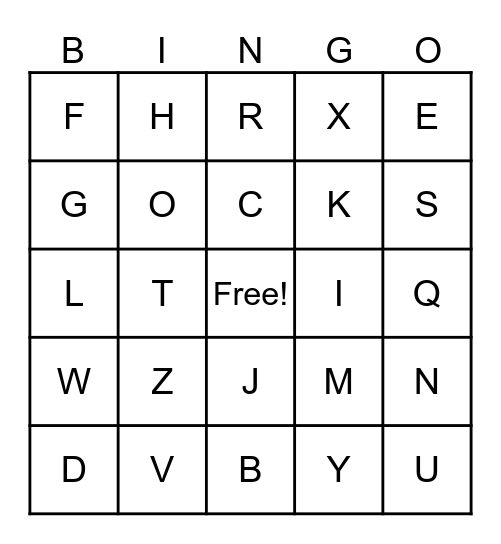 JOM KENAL HURUF Bingo Card