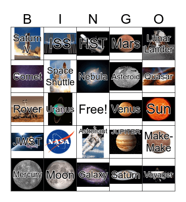 Space Bingo Card