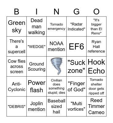 Twisters Bingo Card