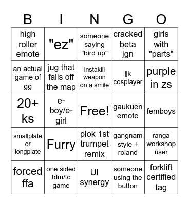 ITEM ASYLUM Bingo Card