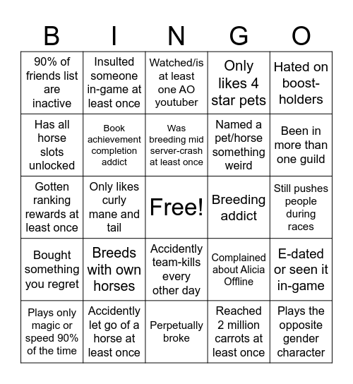 Untitled Bigo Bingo Card