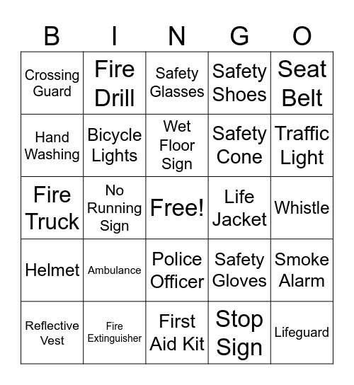 Safety Precautions Bingo Card