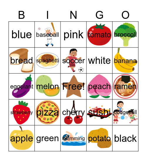 What do you like? Bingo Card