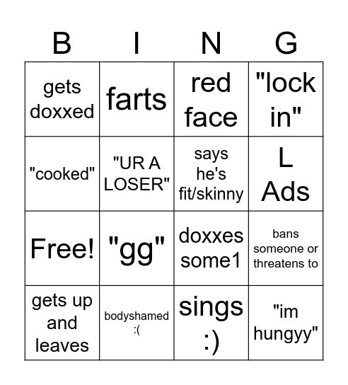 Caseoh Stream Bingo Card