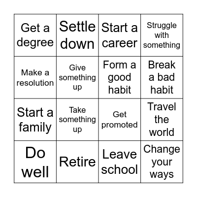 Unit 1 Bingo Card