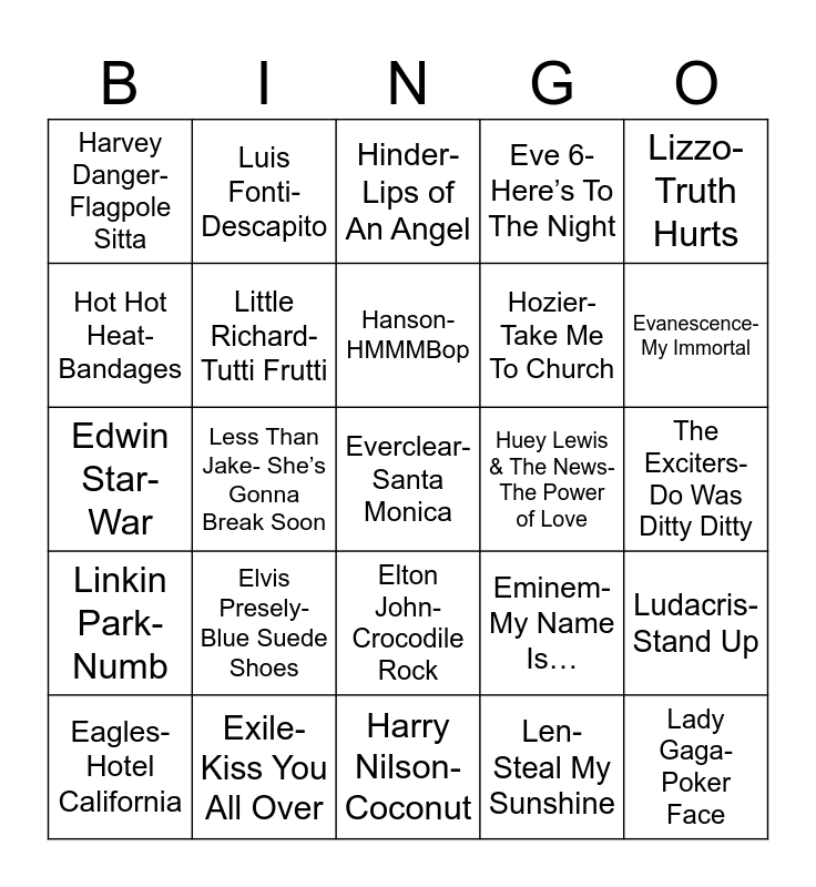 Radio Bingo H-E-Double Hockey Sticks Bingo Card