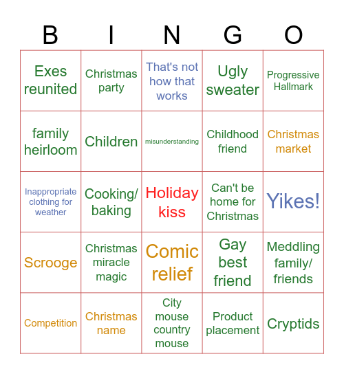 ❄️Hallmark Movie Christmas❄️v.2 Bingo Card