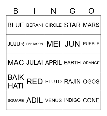JOM BINGO! Bingo Card