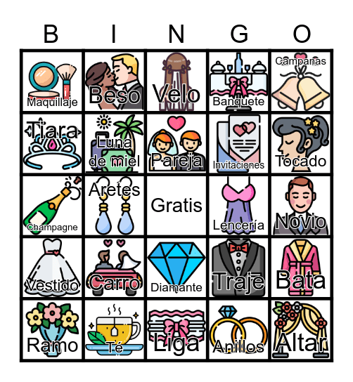 Bingo de Despedida de Soltera Renatta Bingo Card