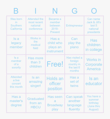 2024 Chapter Retreat Bingo Card