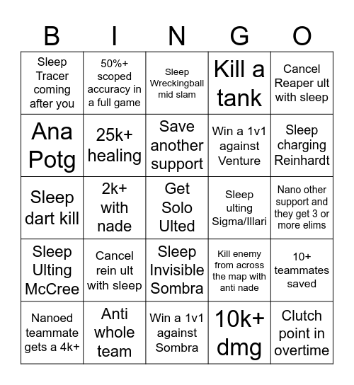 Ana Bingo Card