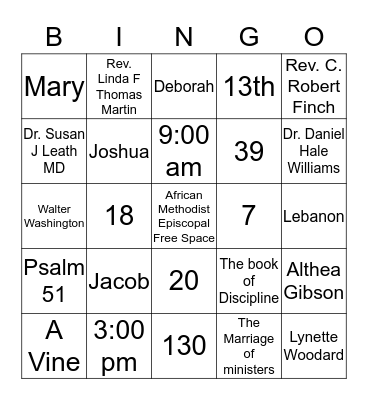 AME 2016 Bingo Card