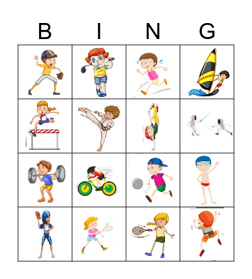 Je fais du sport :-) Bingo Card