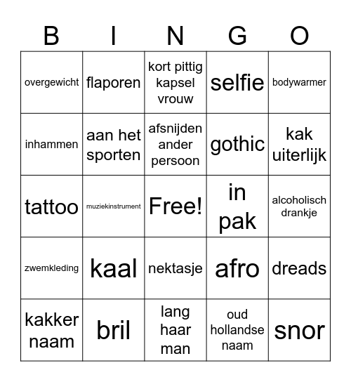 Smoelenboek Bingo Card