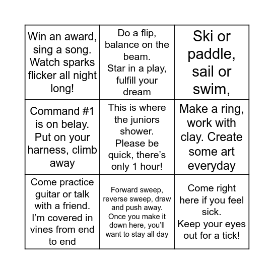 FERNWOOD BINGO! Bingo Card