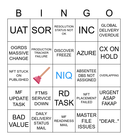 BINGO BONGO Bingo Card