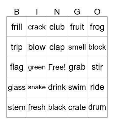 Blends  Bingo Card