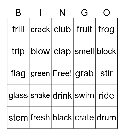 Blends  Bingo Card