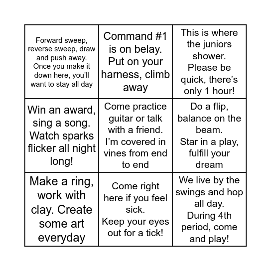 FERNWOOD BINGO! Bingo Card
