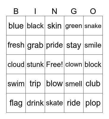 Blends Bingo Card