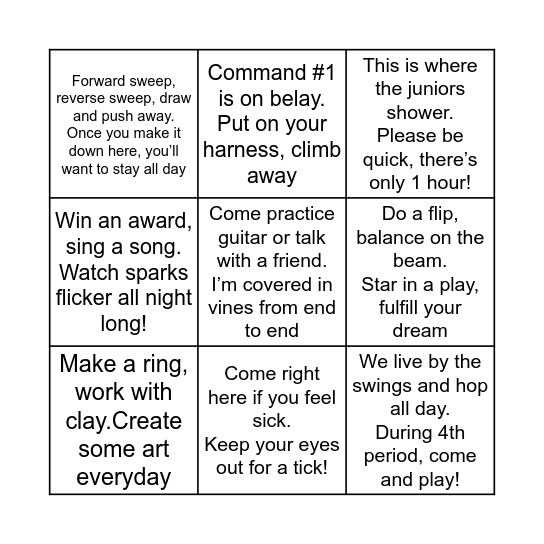 FERNWOOD BINGO! Bingo Card