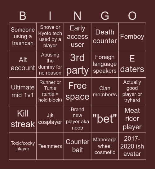 Tab Bingo by sunny Bingo Card