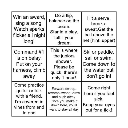 FERNWOOD BINGO! Bingo Card