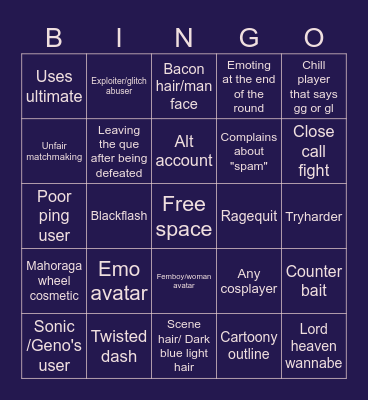 Ranked bing by Sunny Bingo Card