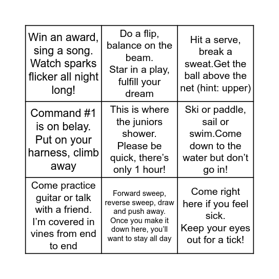 FERNWOOD BINGO! Bingo Card