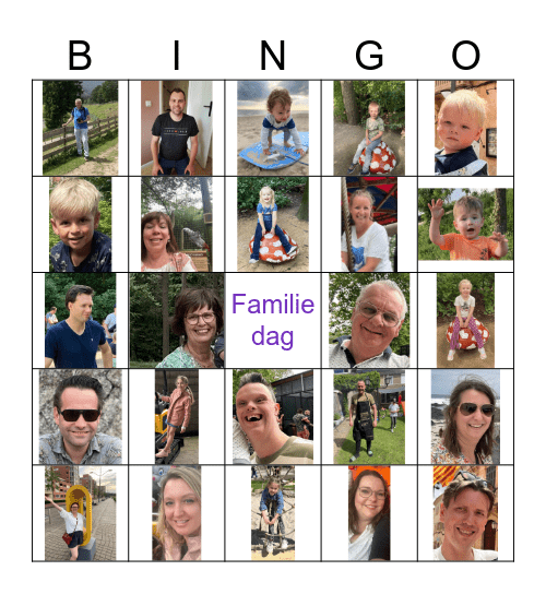 Familiedag 2024 Bingo Card