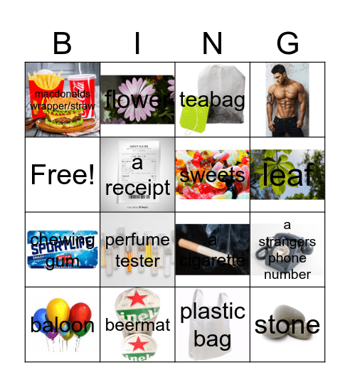 scavenger hunt Bingo Card