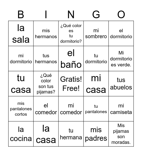 Dimitrova La casa Bingo Card