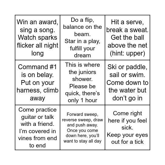 FERNWOOD BINGO! Bingo Card